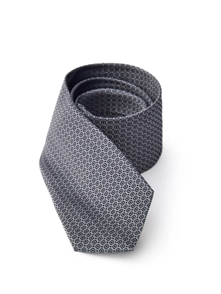 Cravatta 7 cm in Seta Stampa Grigia Jil Sander