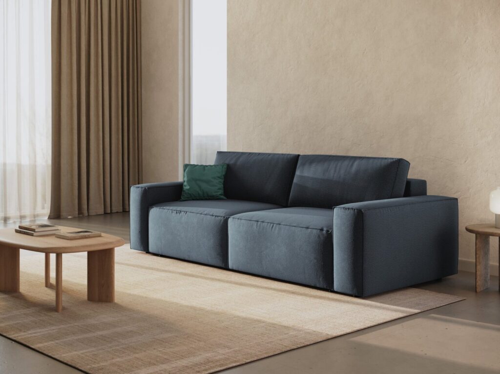 Divano letto Jodie 3 posti in tessuto Megan – L247 cm