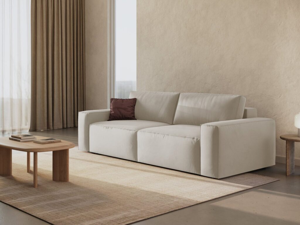 Divano letto Jodie 3 posti in velluto – L247 cm