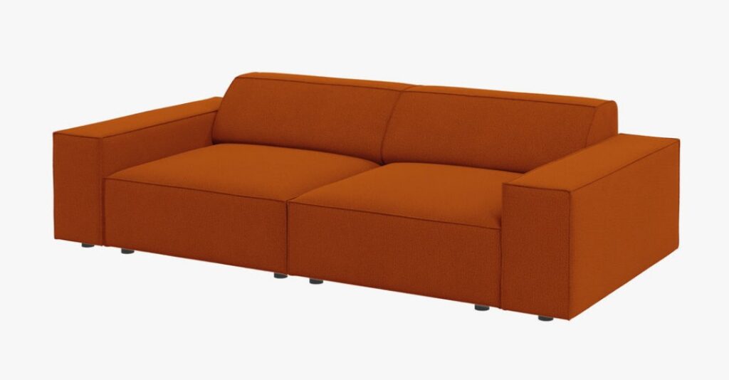 Divano modulare Jodie 3 posti in tessuto Megan – L204 cm