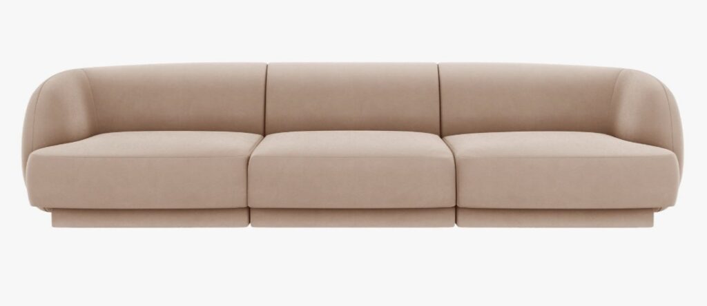 Divano modulare Miley 3 posti in velluto – L255 cm