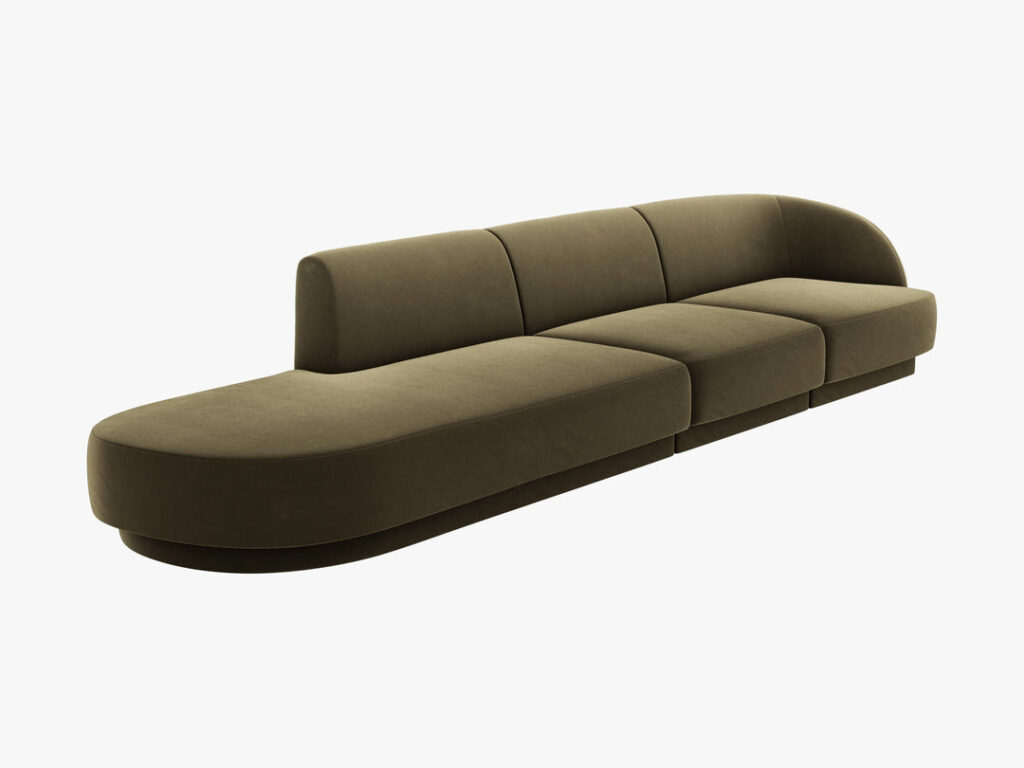 Divano modulare Miley 4+ posti in velluto – L323 cm