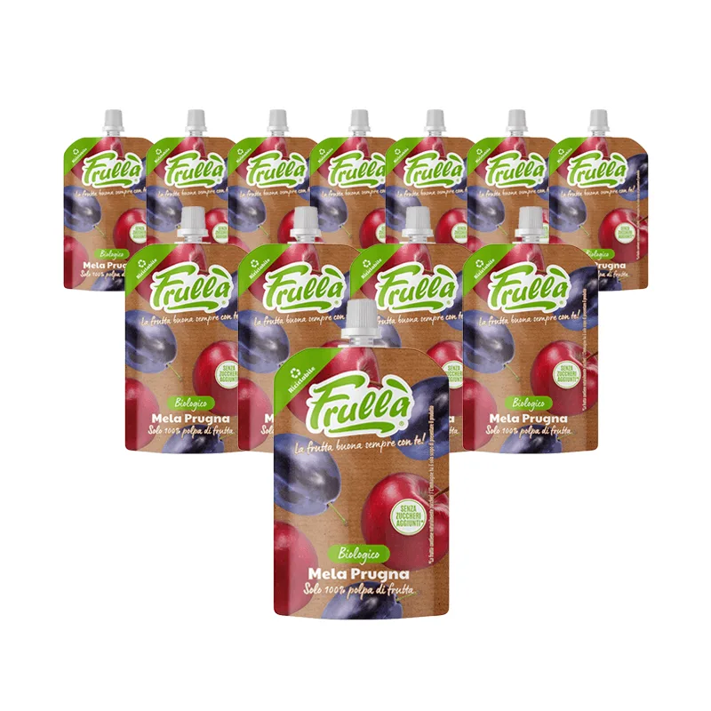 Frutta Frullata Mela Prugna Biologico – Pack 18 Pezzi