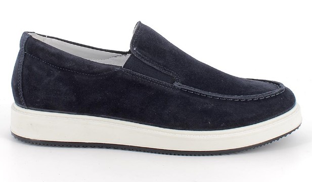 Mocassini da uomo blu con elastico