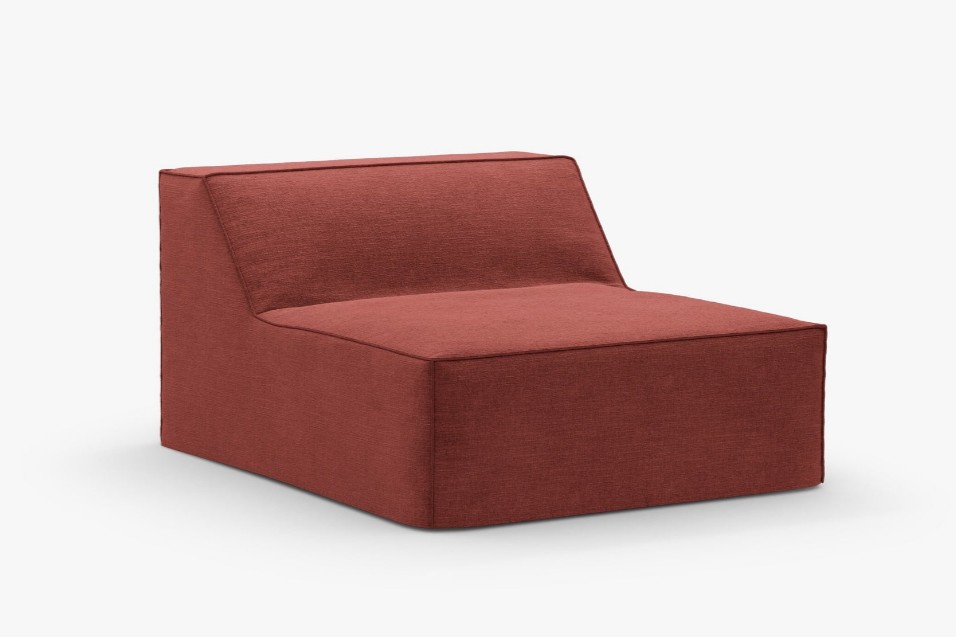 Modulo centrale Jodie con schienale e copertura in tessuto Lins – L80 cm
