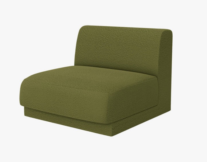 Modulo centrale Miley senza braccioli in bouclé – L90 cm