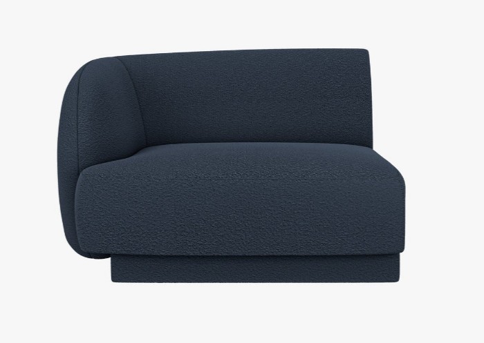 Modulo terminale Miley con bracciolo in bouclé – L90 cm