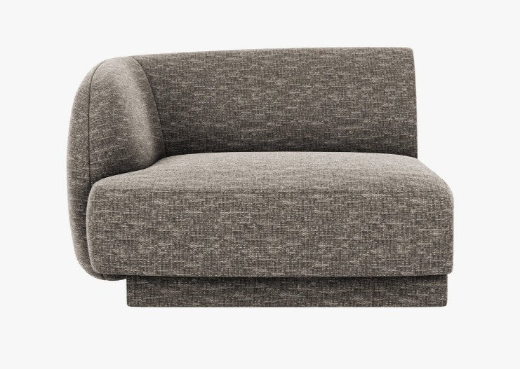 Modulo terminale Miley con bracciolo in tessuto – L90 cm