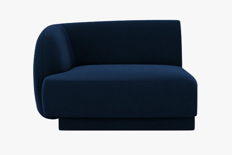 Modulo terminale Miley con bracciolo in velluto – L90 cm