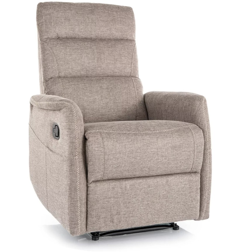 Poltrona reclinabile Solon M Brego in tessuto beige – 74×88 162×106 cm