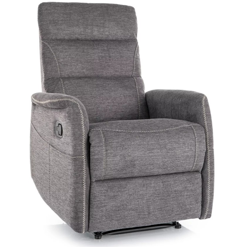 Poltrona reclinabile Solon M Brego in tessuto grigio scuro – 74×86 162×106 cm