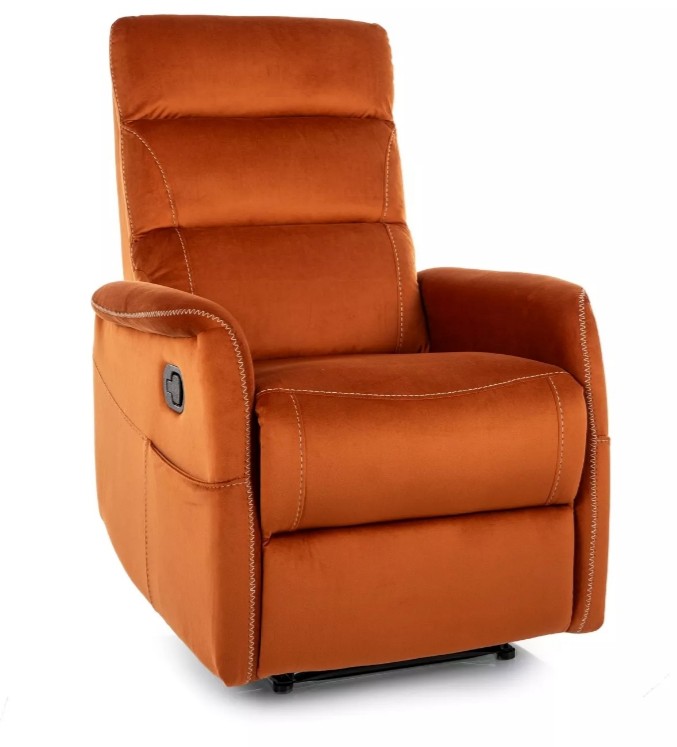 Poltrona reclinabile Solon M Velvet in velluto cannella – 74×86 162×106 cm