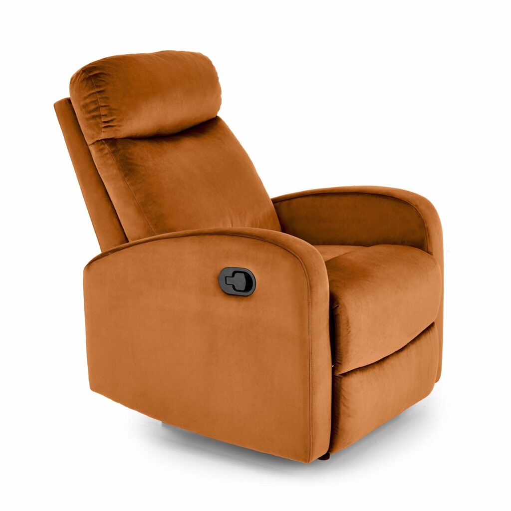 Poltrona reclinabile Wonder in velluto cannella – H98 cm