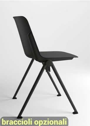 Sedia visitatore Unisit Plus PPL 4 gambe nero