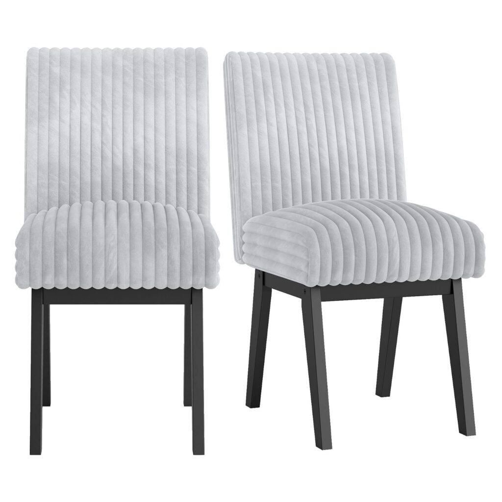 Set sedie pranzo 2 tessuto seduta imbottita gomma legno