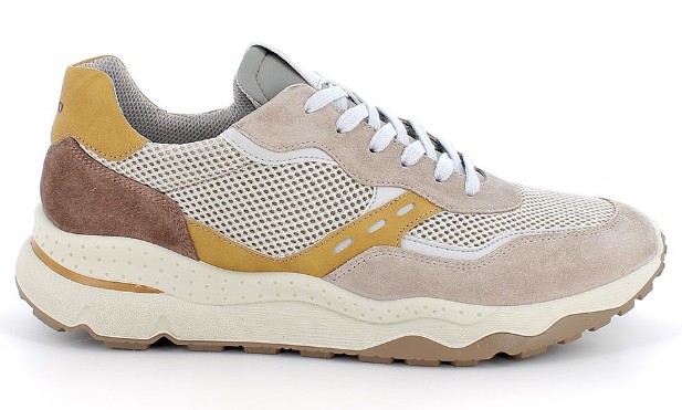 Sneakers da uomo beige con lacci2