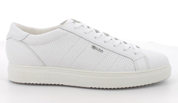 Sneakers da uomo bianco con lacci1