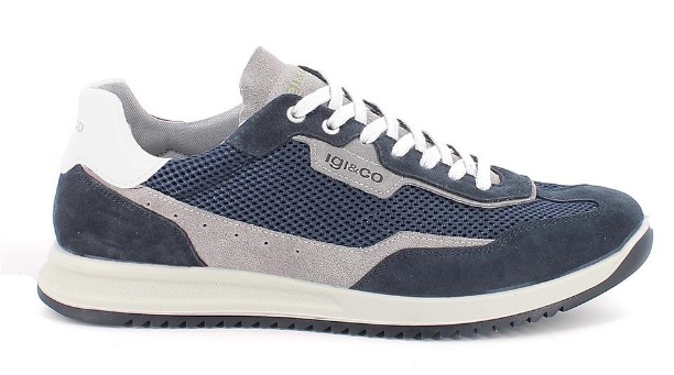 Sneakers da uomo blu con lacci3