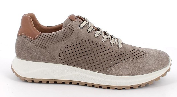 Sneakers da uomo grigio e beige con lacci3
