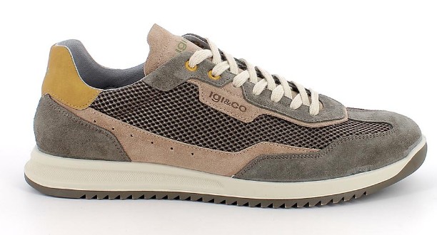 Sneakers da uomo verde e marrone con lacci1