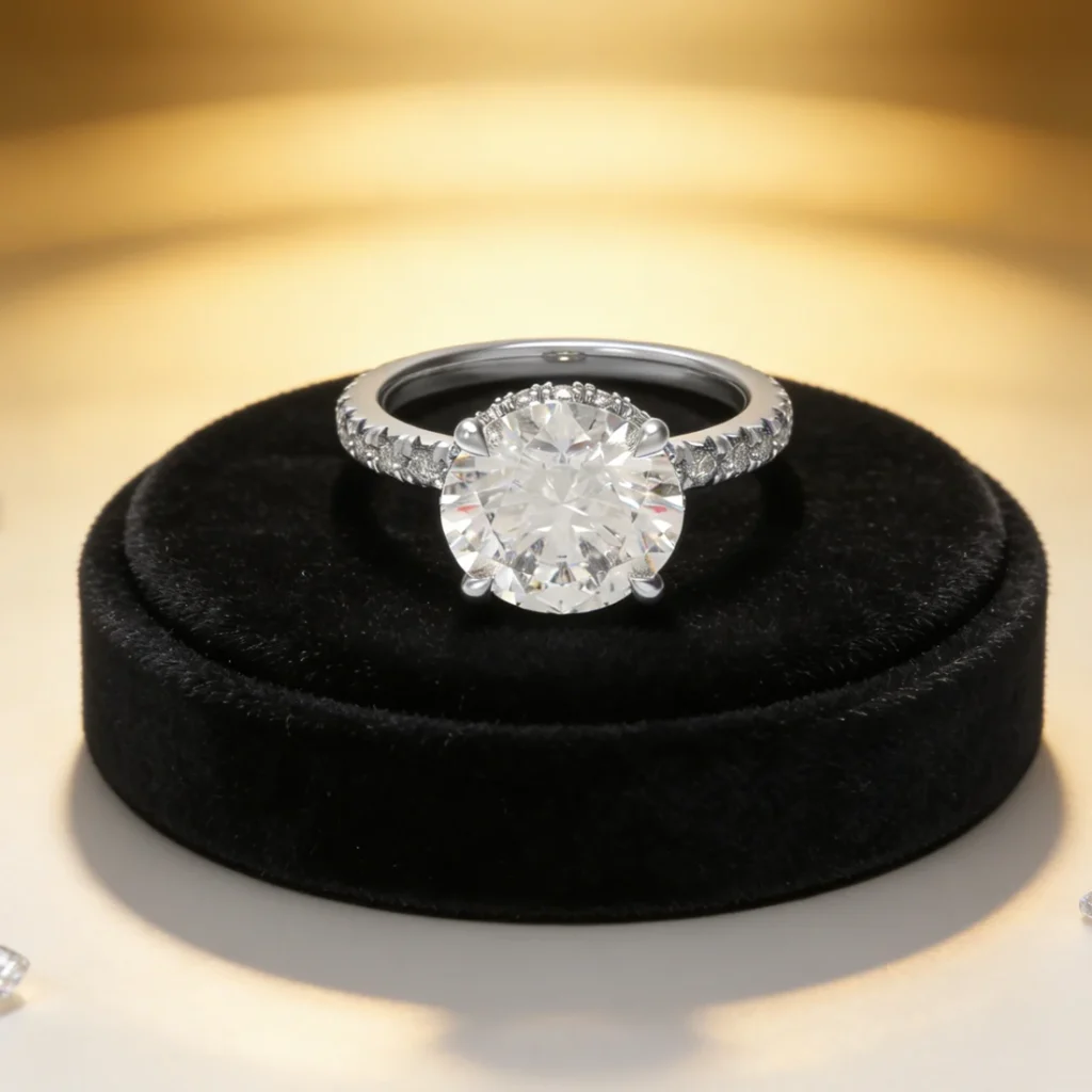 1CT 2CT Moissanite Engagement Ring, 925 Sterling Silver, for Wedding Proposal Anniversary