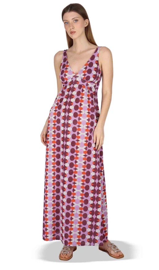 Abiti Empire Dress in jersey stampato bordeaux Donna JABAB0001 F1505 1261