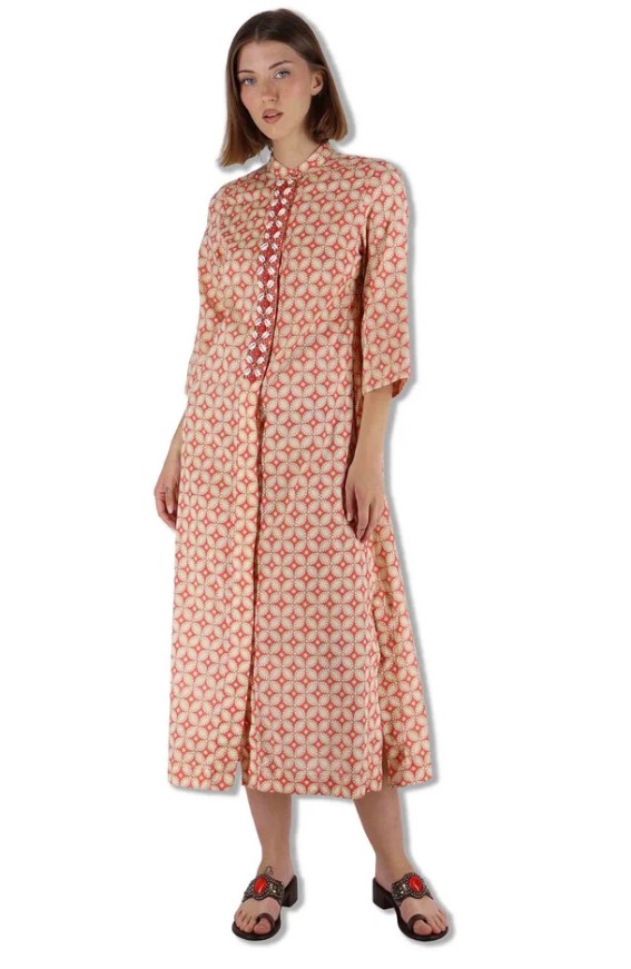 Abiti Floral Spin in cotone arancione a fantasia Donna JF669915215 B3111