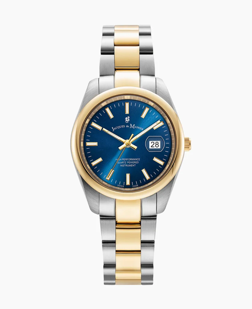 Allure 32mm Three hands Date Two tone Blue dial Stainless steel swiss watch