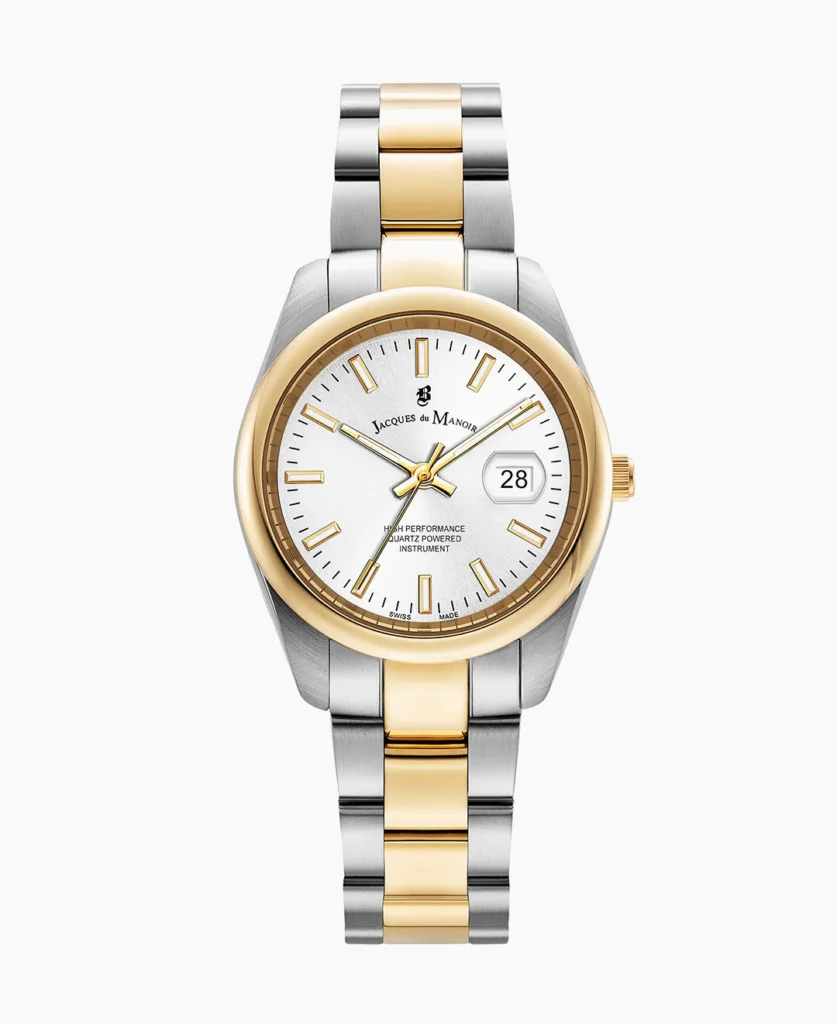 Allure 32mm Three hands Date Two tone White dial Stainless steel swiss watch