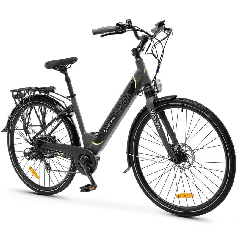 Argento omega (ar bi 220013) city e bike (black) bicicletta elettrica