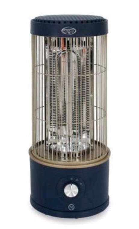 Argo looney stufa elettrica con resistenza in fibra di carbonio 800w controllo meccanico 2 modalita` blu