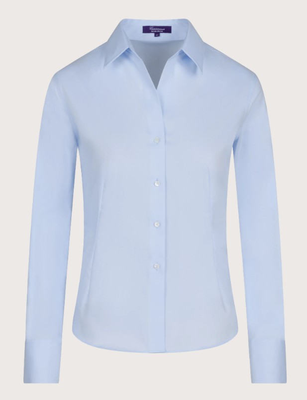 Camicia lily non iron donna in pin point stretch azzurra