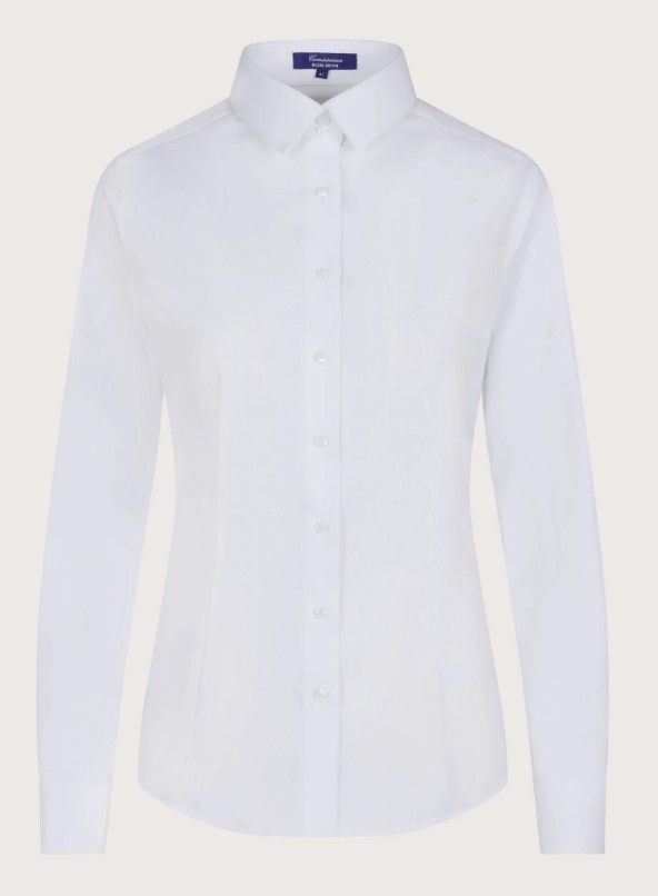 Camicia mimosa non iron donna in twill stretch bianca