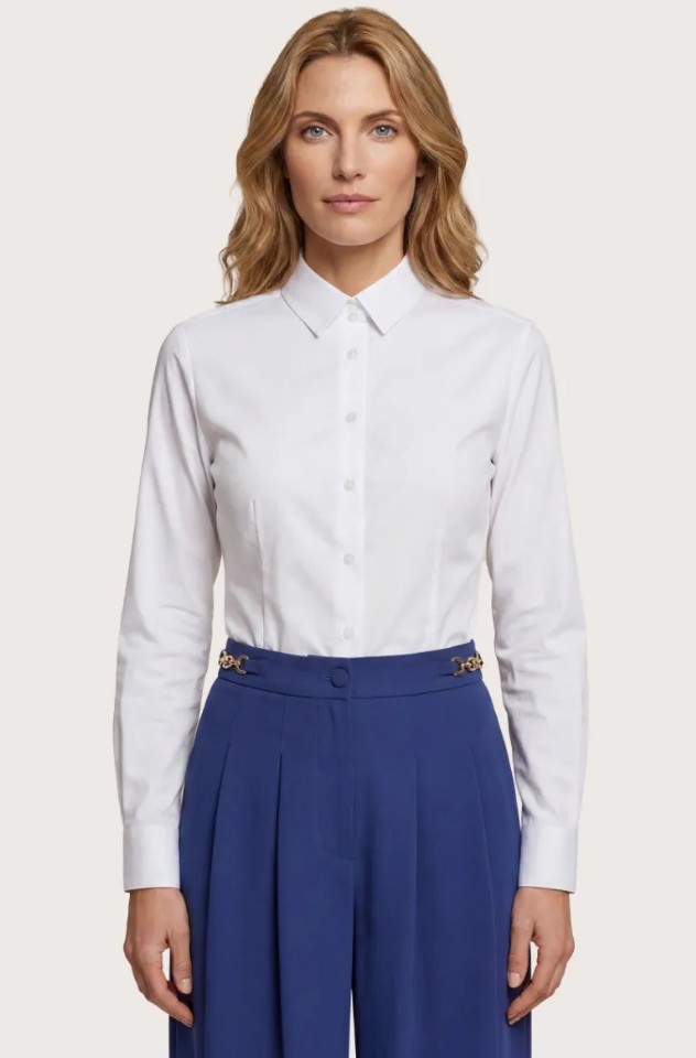 Camicia mimosa non iron donna in twill stretch bianca1