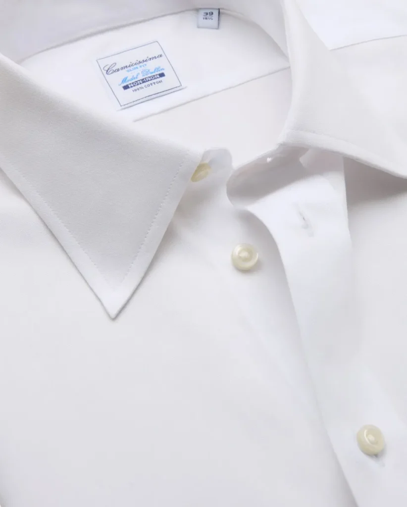 Camicia non iron pin point bianca slim dublin italiano