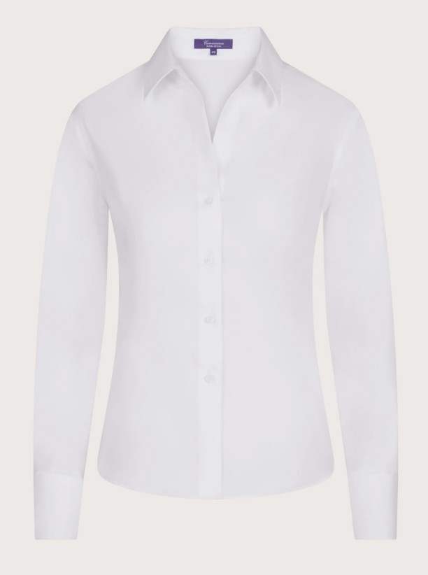 Camicia non iron popeline a righe blu slim vienna francese