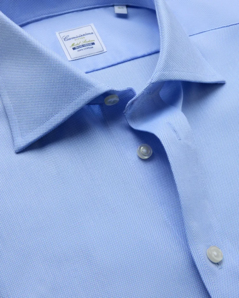 Camicia non iron royal oxford azzurra extra slim fitted andorra francese