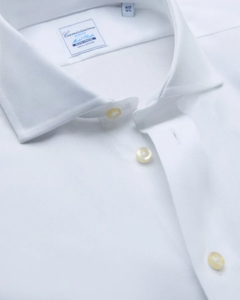 Camicia non iron royal oxford bianca slim baku francese