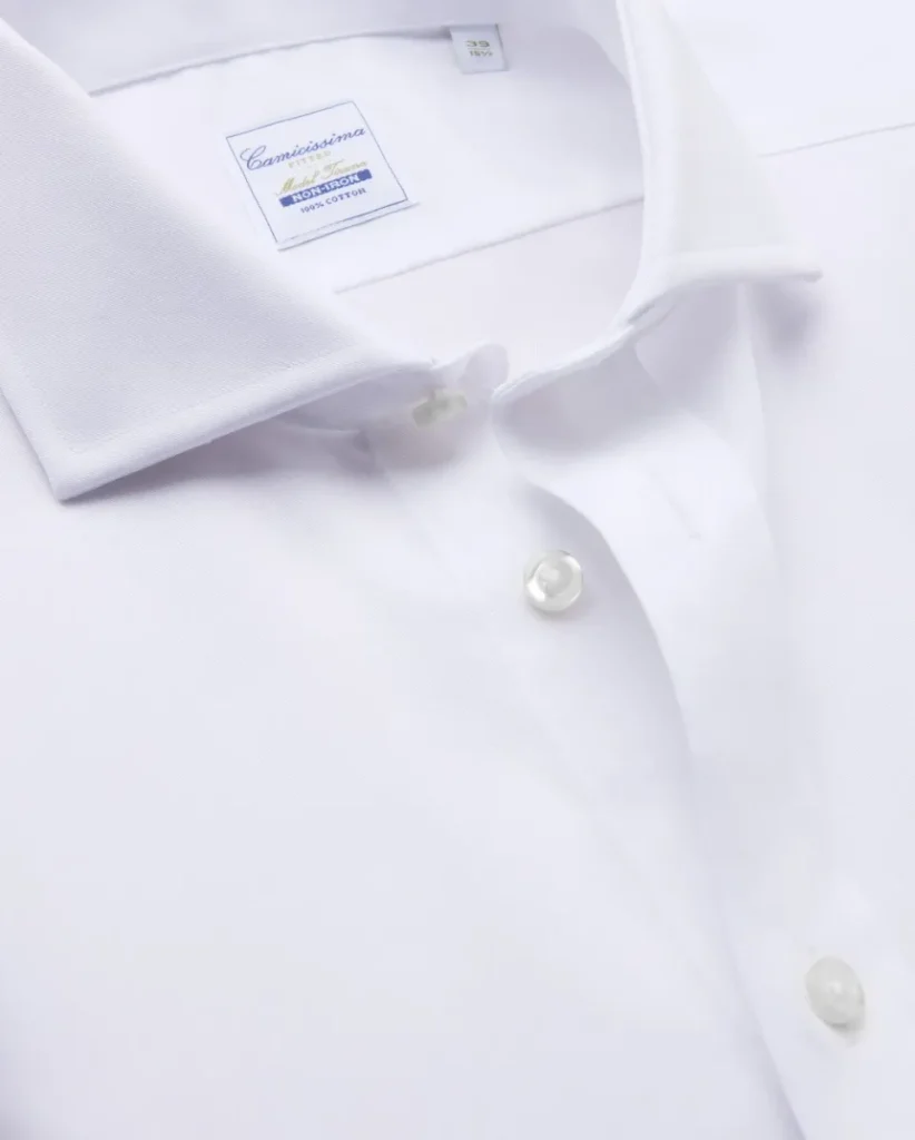 Camicia non iron twill bianca extra slim fitted tirana francese
