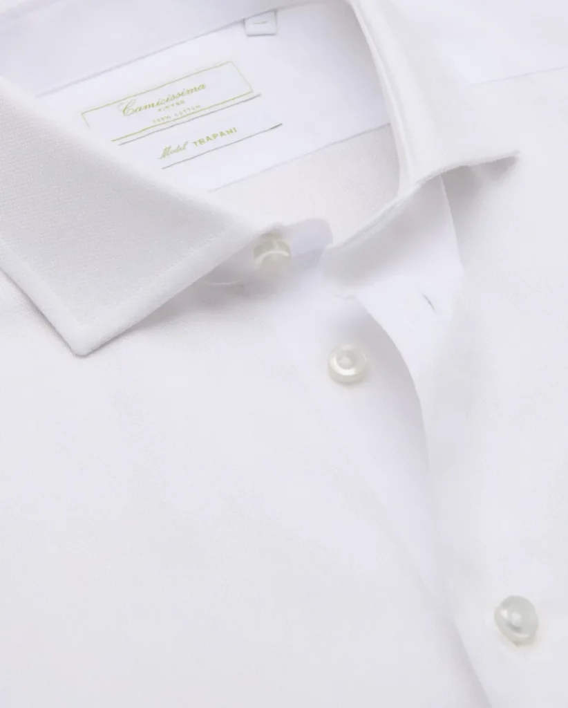 Camicia permanent royal oxford bianca extra slim fitted trapani francese