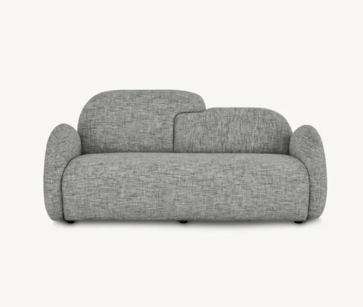 Divano 2 posti in tessuto Olivia 173x85 cm, Grigio Melange