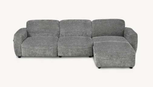 Divano angolare componibile Rossella 284x91 cm, Grigio Pietra