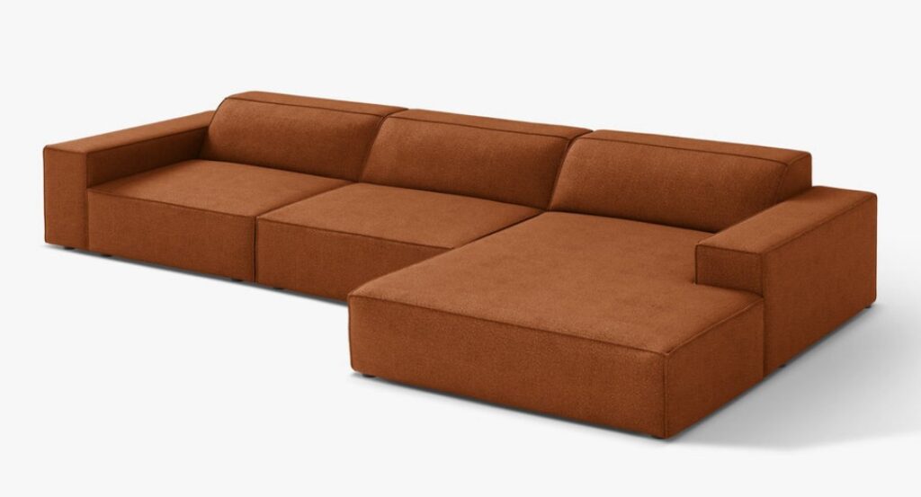Divano angolare modulare Jodie 4 posti in bouclé – L284 cm