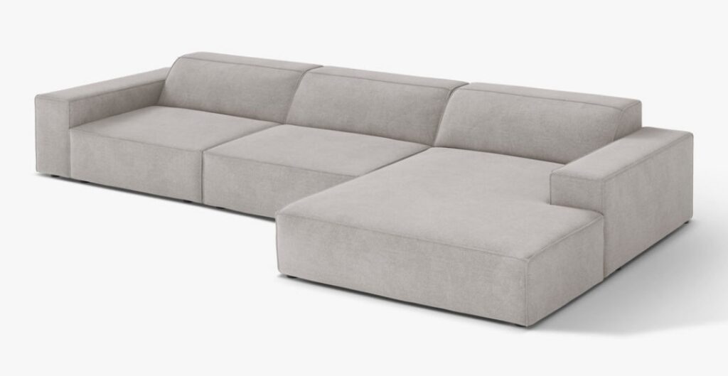 Divano angolare modulare Jodie 4 posti in tessuto Liberty – L284 cm