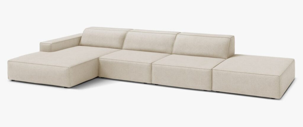 Divano angolare modulare Jodie 5 posti in bouclé Baloo – L341 cm