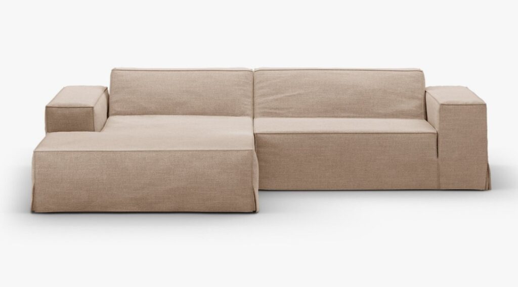 Divano angolare modulare Jodie con copertura in tessuto Lins – L224 cm