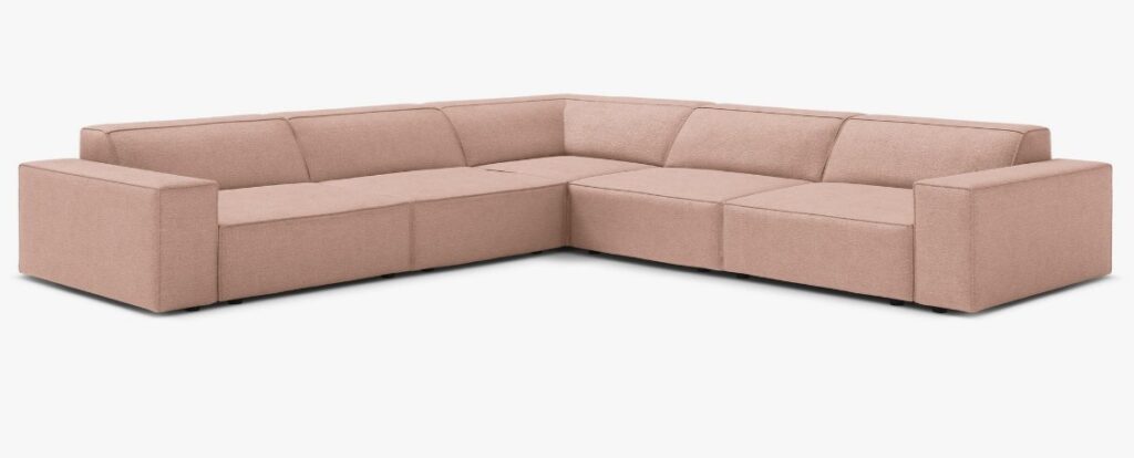 Divano angolare modulare simmetrico Jodie in bouclé Baloo – L283 cm