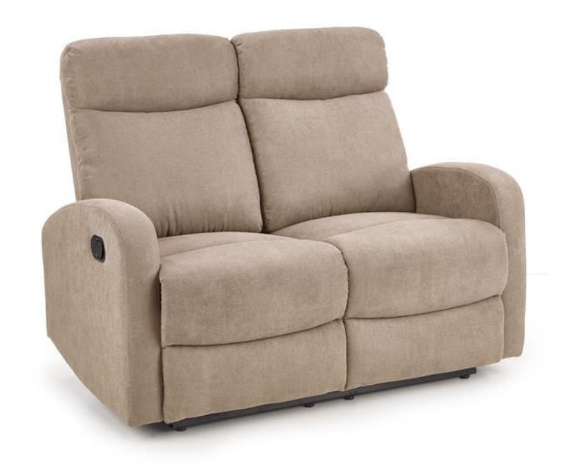 Divano reclinabile Oslo 2S in tessuto beige – H100 cm