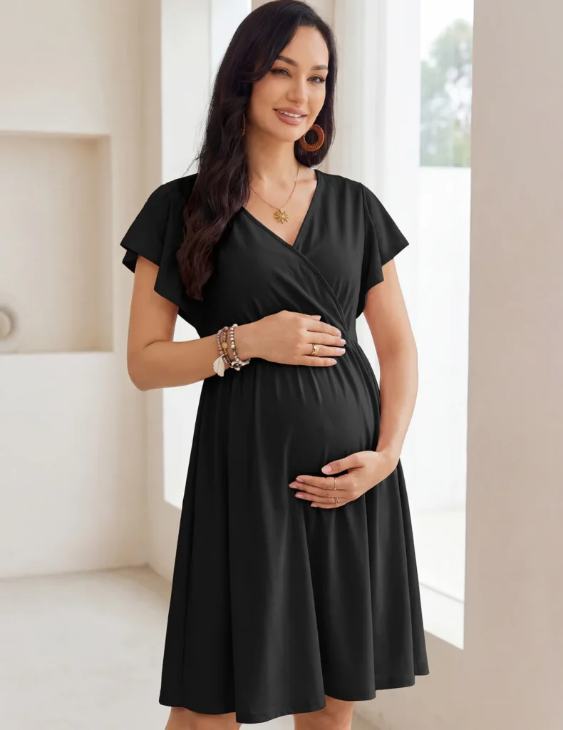 Ekouaer Cotton 3 in 1 Labor & Delivery Nursing Nightgown Maternity Dress