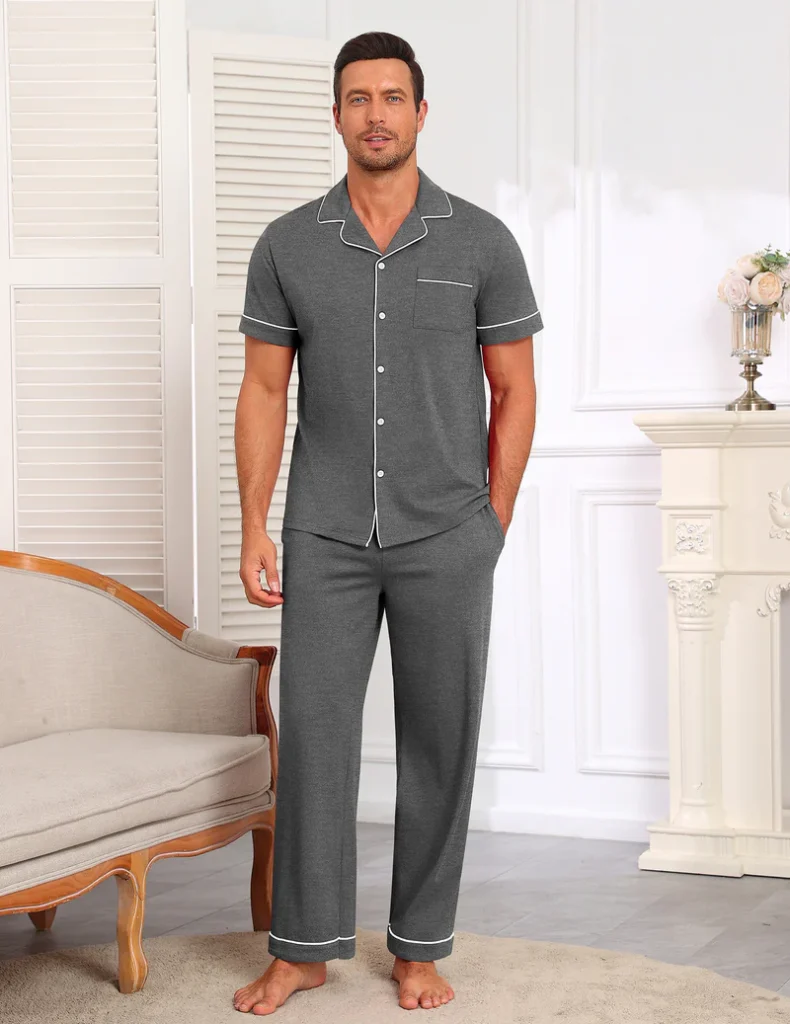 Ekouaer Cotton Pajama Set Button Down Sleepwear